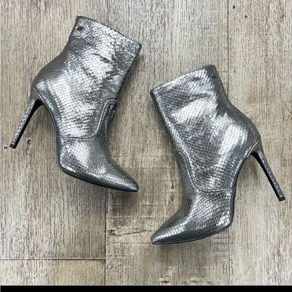 Michael Kors Blaine Metallic Embossed LeatherAnkle Boot - Picture 8 of 9